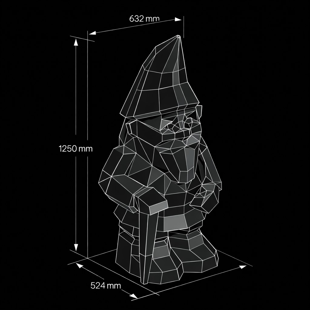 Nowoczesna rzeźba geometryczna Krasnala - obrazek 3